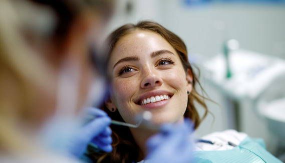 Paciente en consulta dental